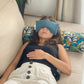 Housse de Eye pillow - tissu CHANVRE naturel - BLEU