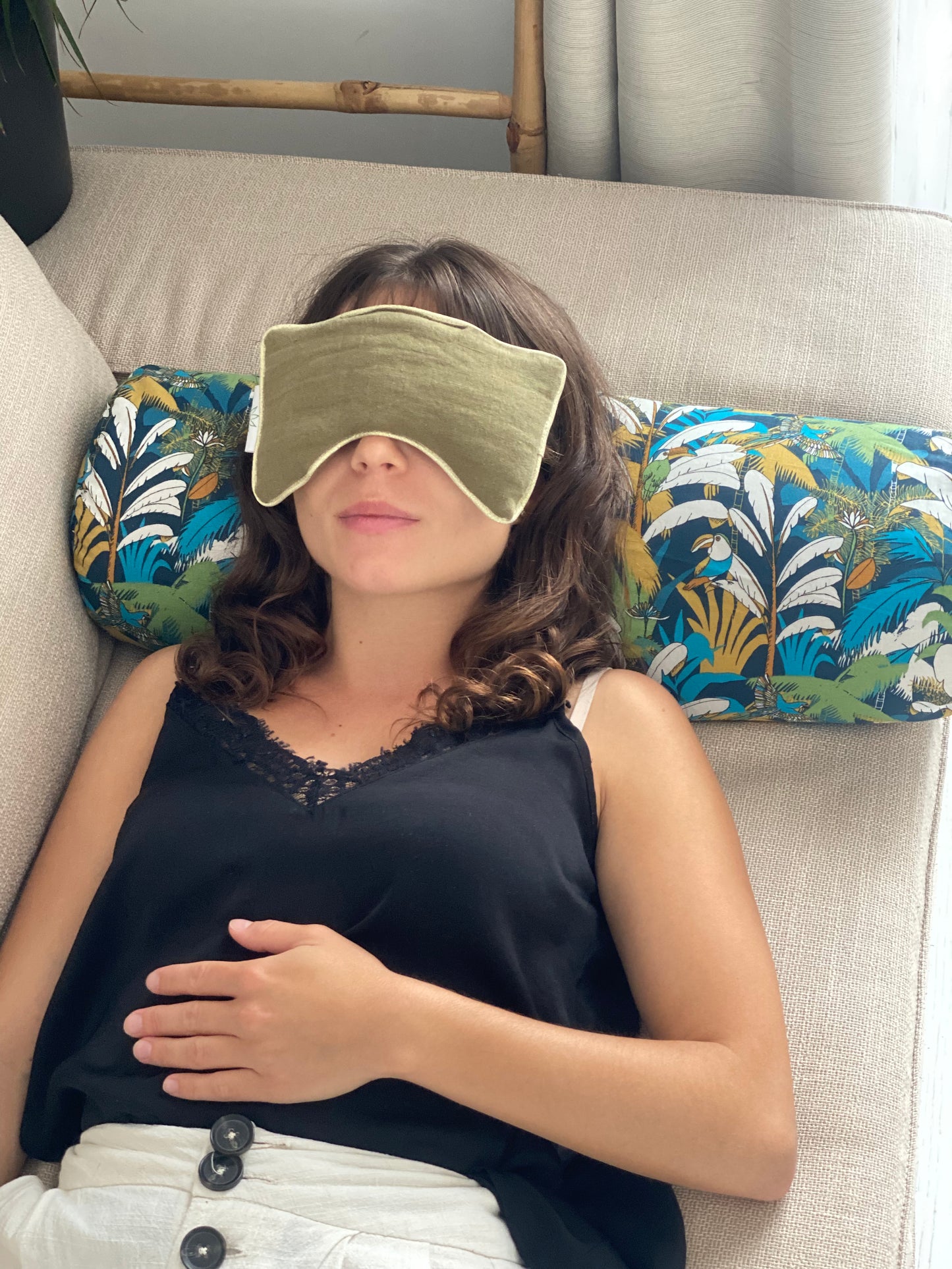 Eye Pillow - Tissu CHANVRE naturel - KAKI